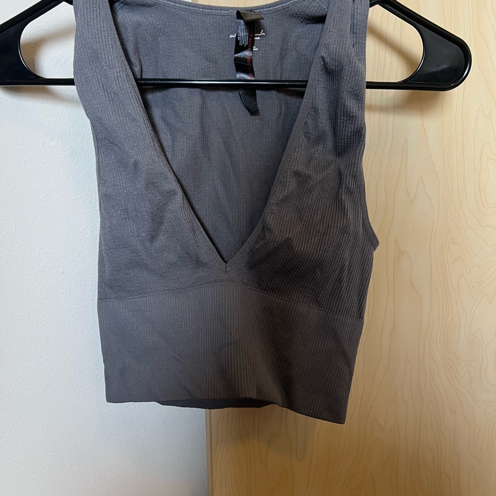 Gray V-Neck Urban Outfitters Top